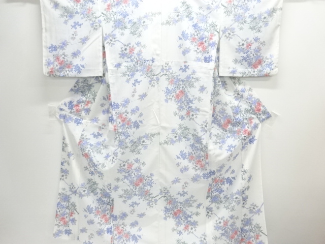 JAPANESE KIMONO / KOMON FOR SUMMER / FLORAL PLANTS